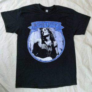 Bon Jovi - New Jersey - Black Unisex T-Shirt - Gildan - Size Large